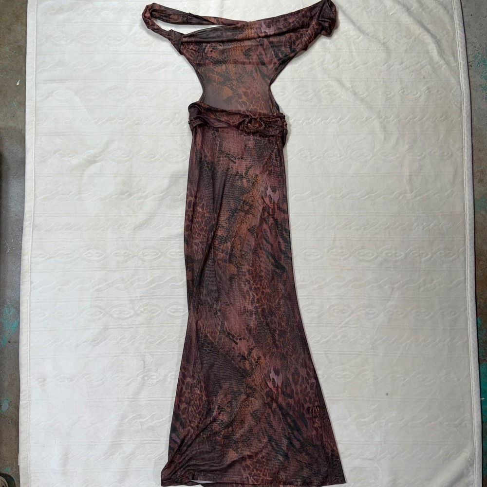 Outcast Sheer Maxi Dress Off the Shoulder